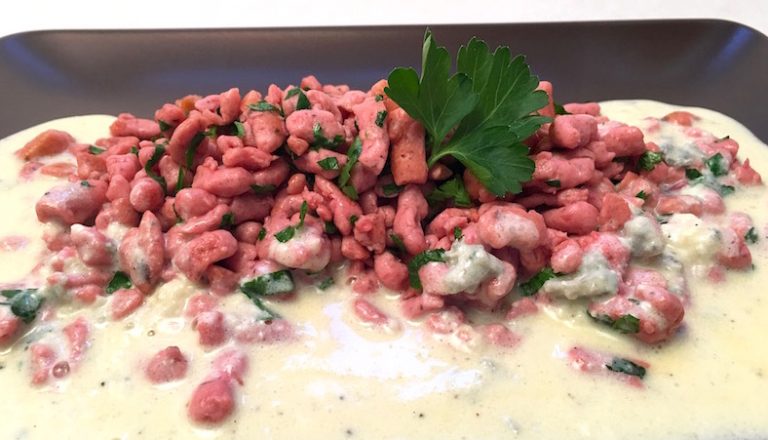 Rezept Rohnennockerl mit Gorgonzola-Rahmsauce lowcarb keto glutenfrei ...